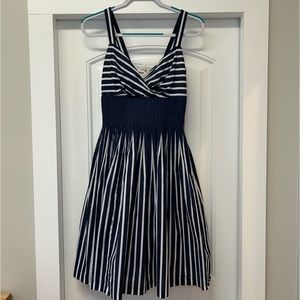 EVAN-PICONE Dress Navy and White Stiped Dress Fit and Flare Size 6